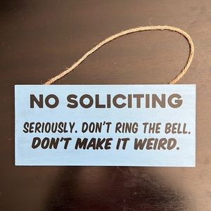 No Soliciting Wooden Door Sign Don’t Ring the Bell